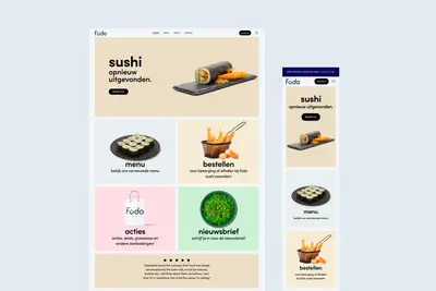 Fūdo Sushi website design showcasing the menu and brand story – fudo-sushi