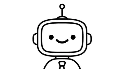 Black and white line-art version of the Arty mascot face – arty