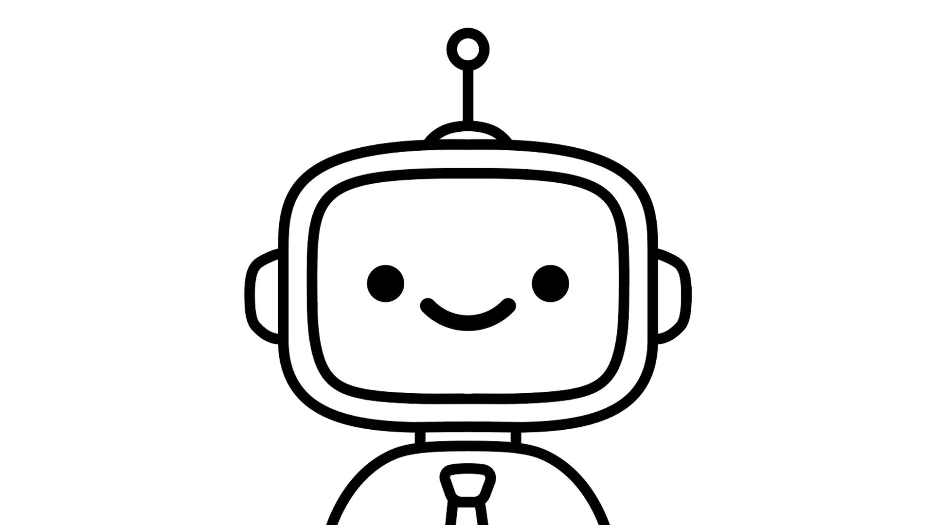 Black and white line-art version of the Arty mascot face