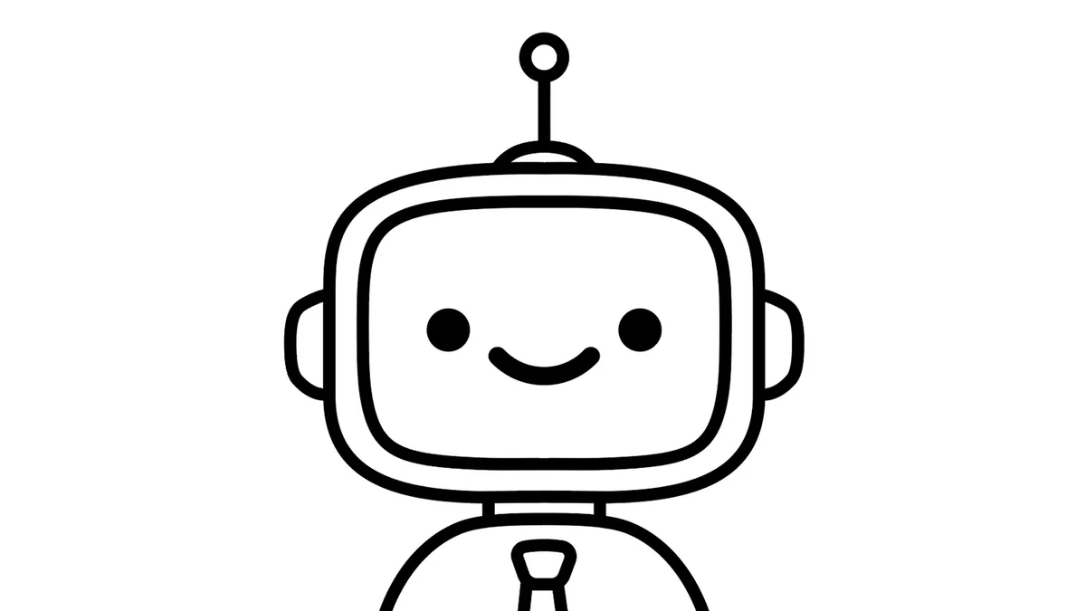 arty – Black and white line-art version of the Arty mascot face