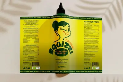 Squizzi olive oil sub roll on branded wrapper with approval sticker – squizzi