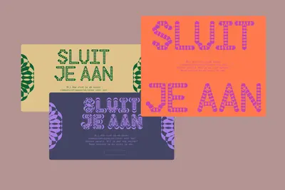 Abe Impact Sluit je aan call-to-action screens in three colourways – abe-impact