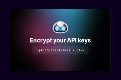 Alphi graphic on encrypting API keys with robot mascot – alphi