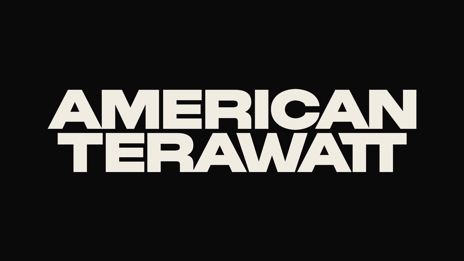 American Terawatt wordmark in cream on black
