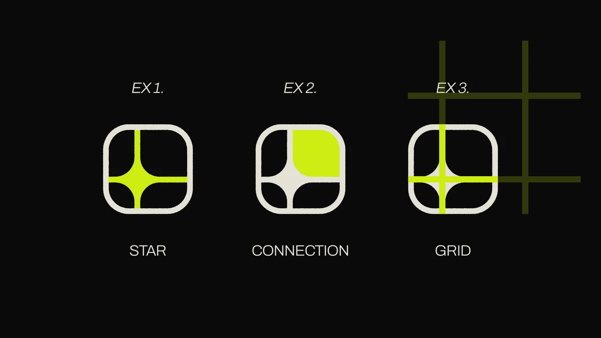 american-terawatt – Symbol concepts labelled star, connection and grid