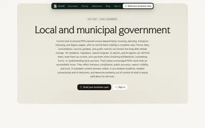 Local and municipal government use case with a long introduction on a sand card – arwell