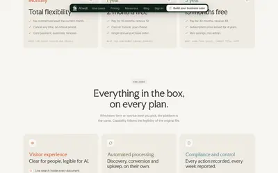Everything in the box, on every plan: visitor experience, automated processing and compliance columns – arwell