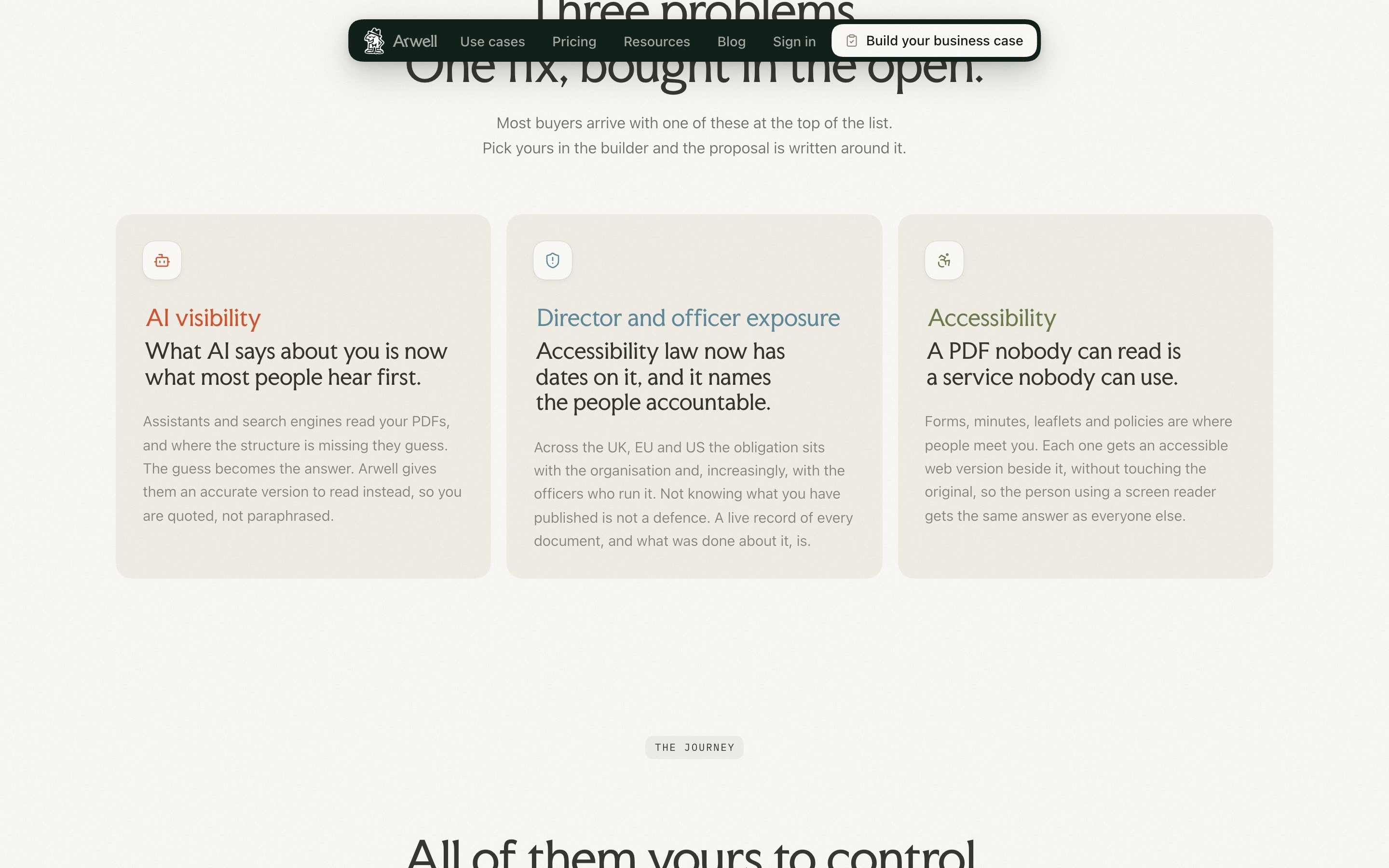 Six numbered stages of the buying journey, from exploring the site to accepting online