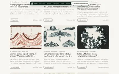 Blog post cards with engraved illustrations, authors and reading times – arwell