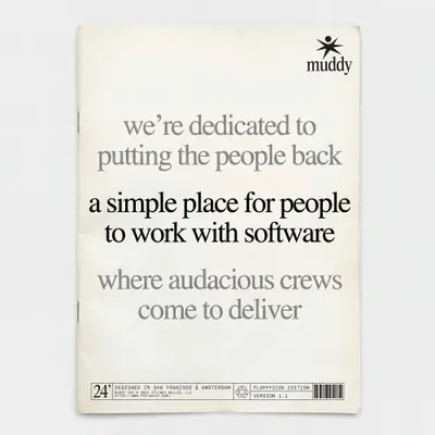 Muddy booklet with quote – muddy