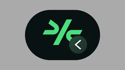 Comulate logo with green slash mark and back button detail – comulate