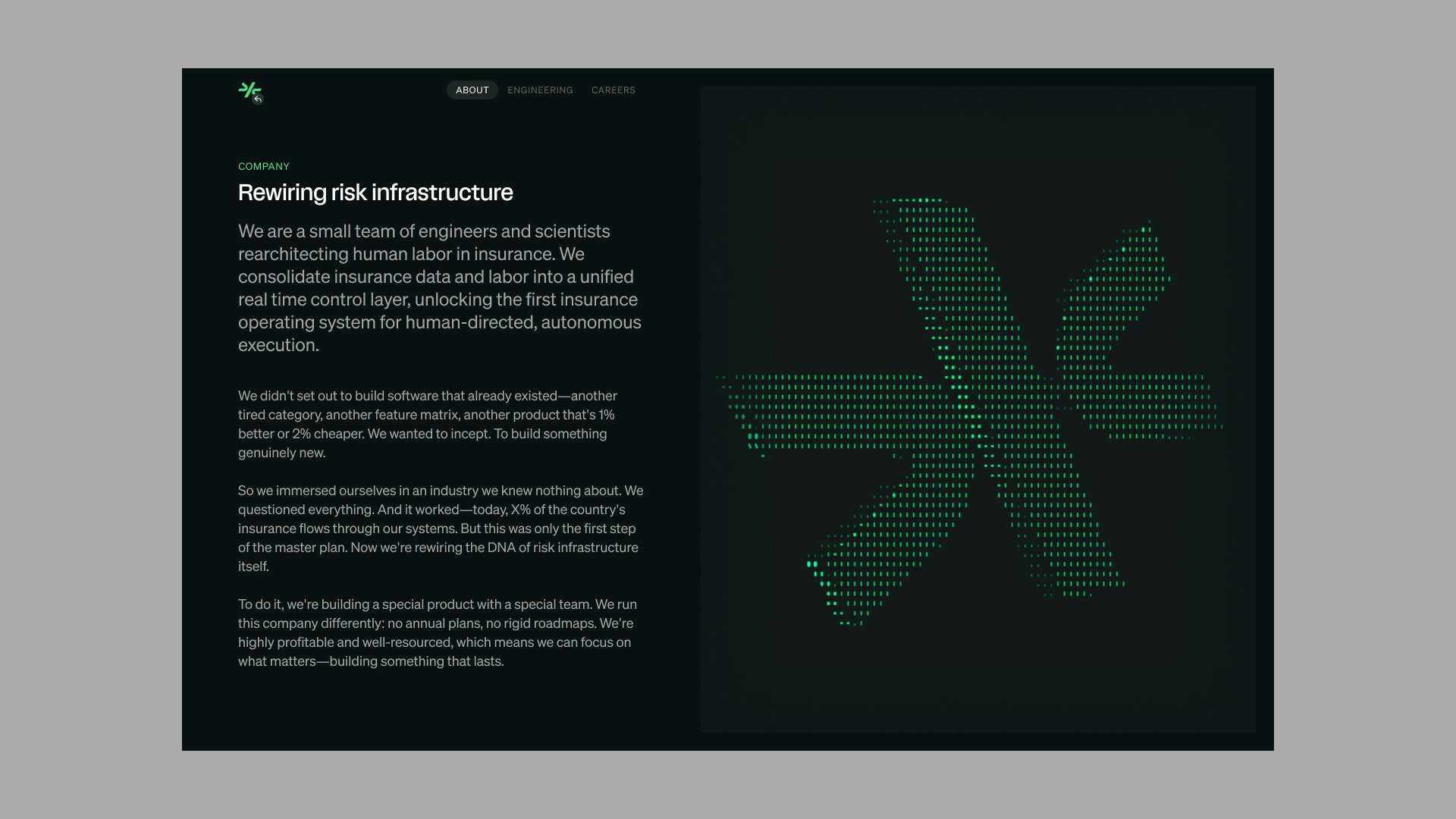 Comulate About page detailing the company approach and mission