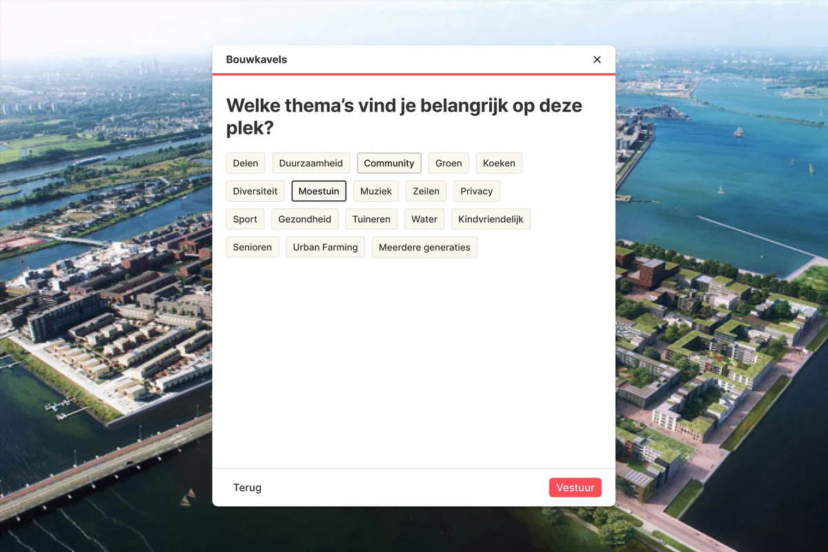 crowdbuilding-v1 – CrowdBuilding themes questionnaire over an aerial housing view