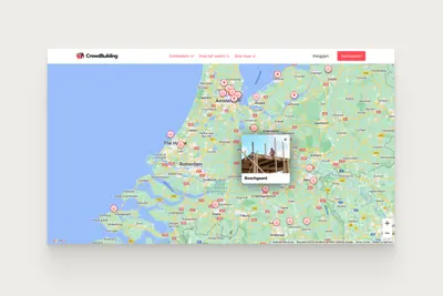 CrowdBuilding project map of the Netherlands with location pins – crowdbuilding-v1