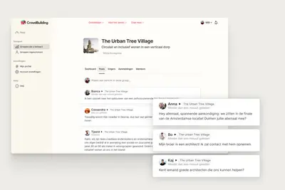 The Urban Tree Village group feed with member posts – crowdbuilding-v1
