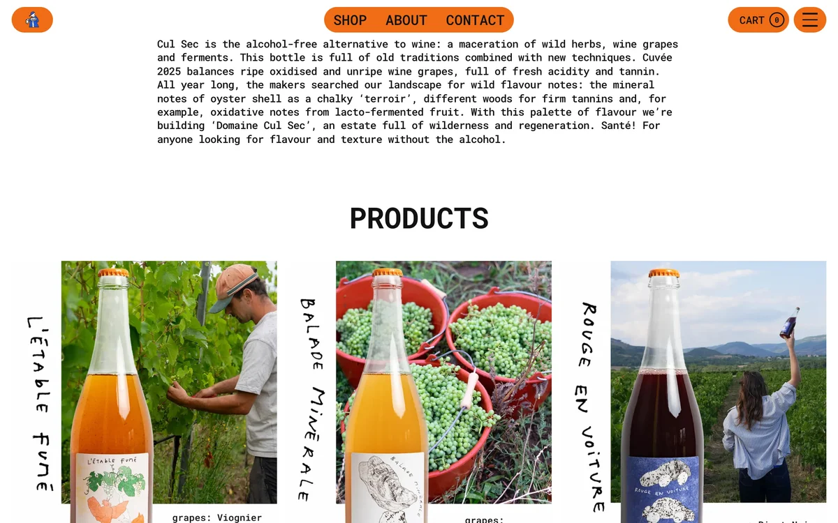 fruitslagers – Cul Sec product cards for the orange, blanc and rouge of Cuvée 2025