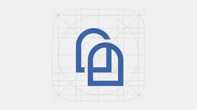 Cleargate logo mark drawn in black on an iOS app-icon construction grid – cleargate