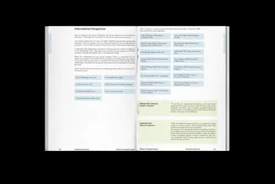 MDD book spread on International Perspective with lecturer tables – mdd-midterm-book