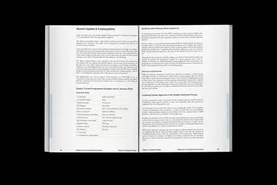 MDD book spread on alumni employability and partner agencies – mdd-midterm-book