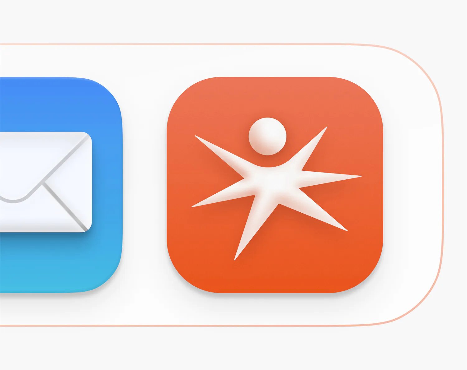 Muddy and Mail app icons side by side on a light background