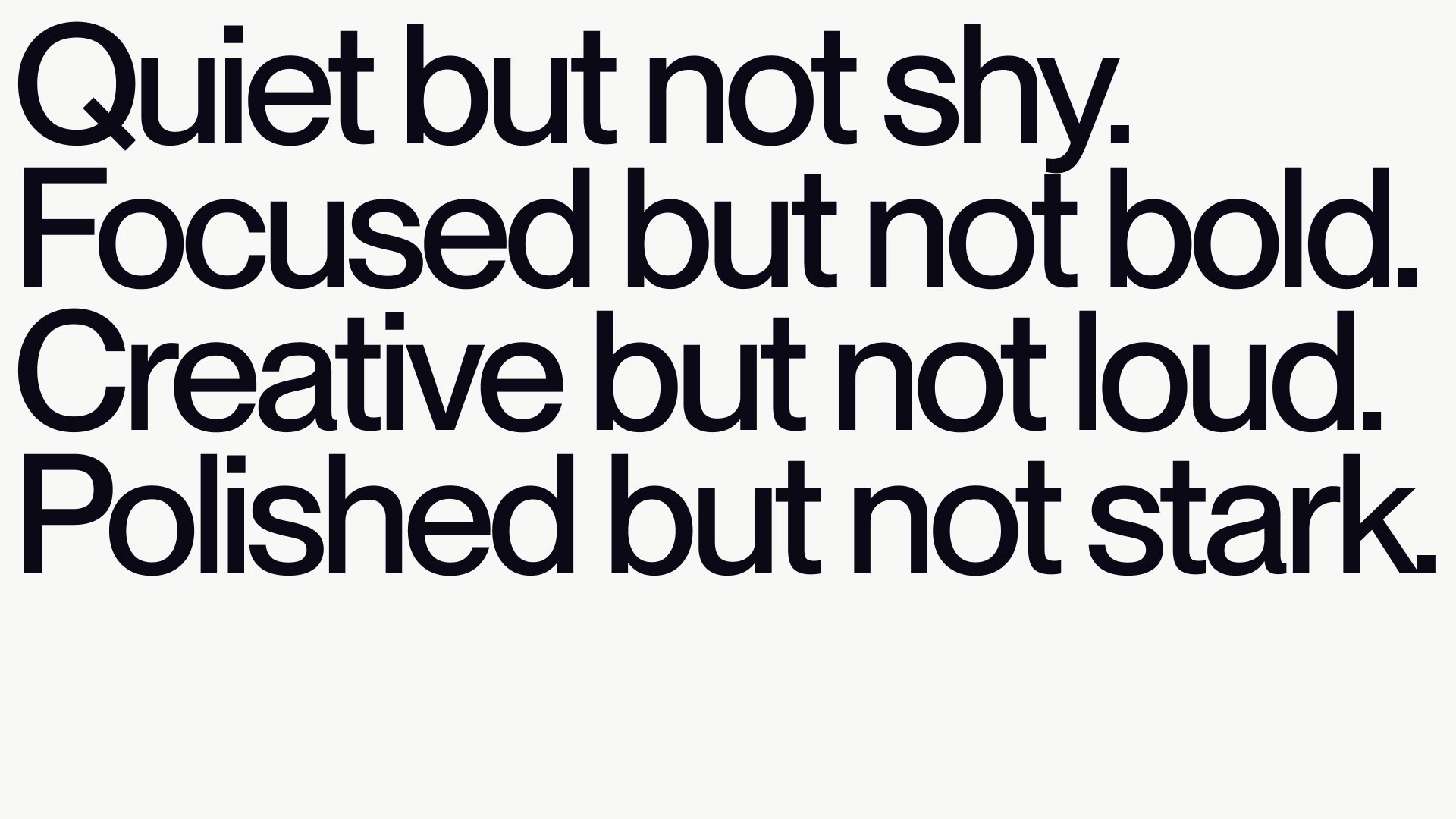 Tella brand manifesto poem in dark type on a pale background