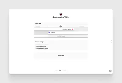 Roadmap personal daily view with tasks and meetings – roadmap