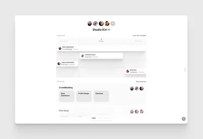 Roadmap team view with daily schedule and project plannings – roadmap