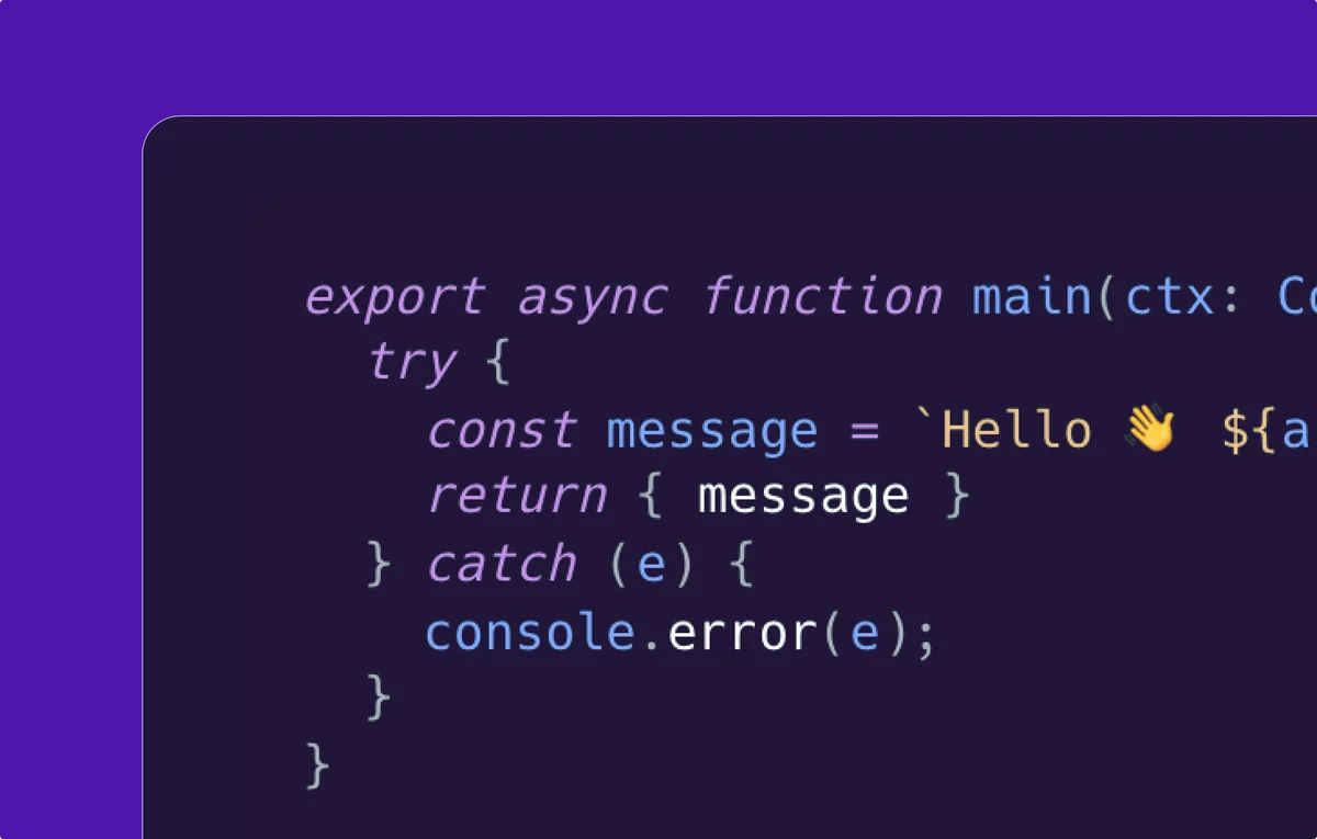 router – Router code editor with a TypeScript main function snippet