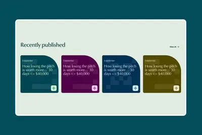 AiSC Scorecard website Recently published section with coloured article cards – scorecard
