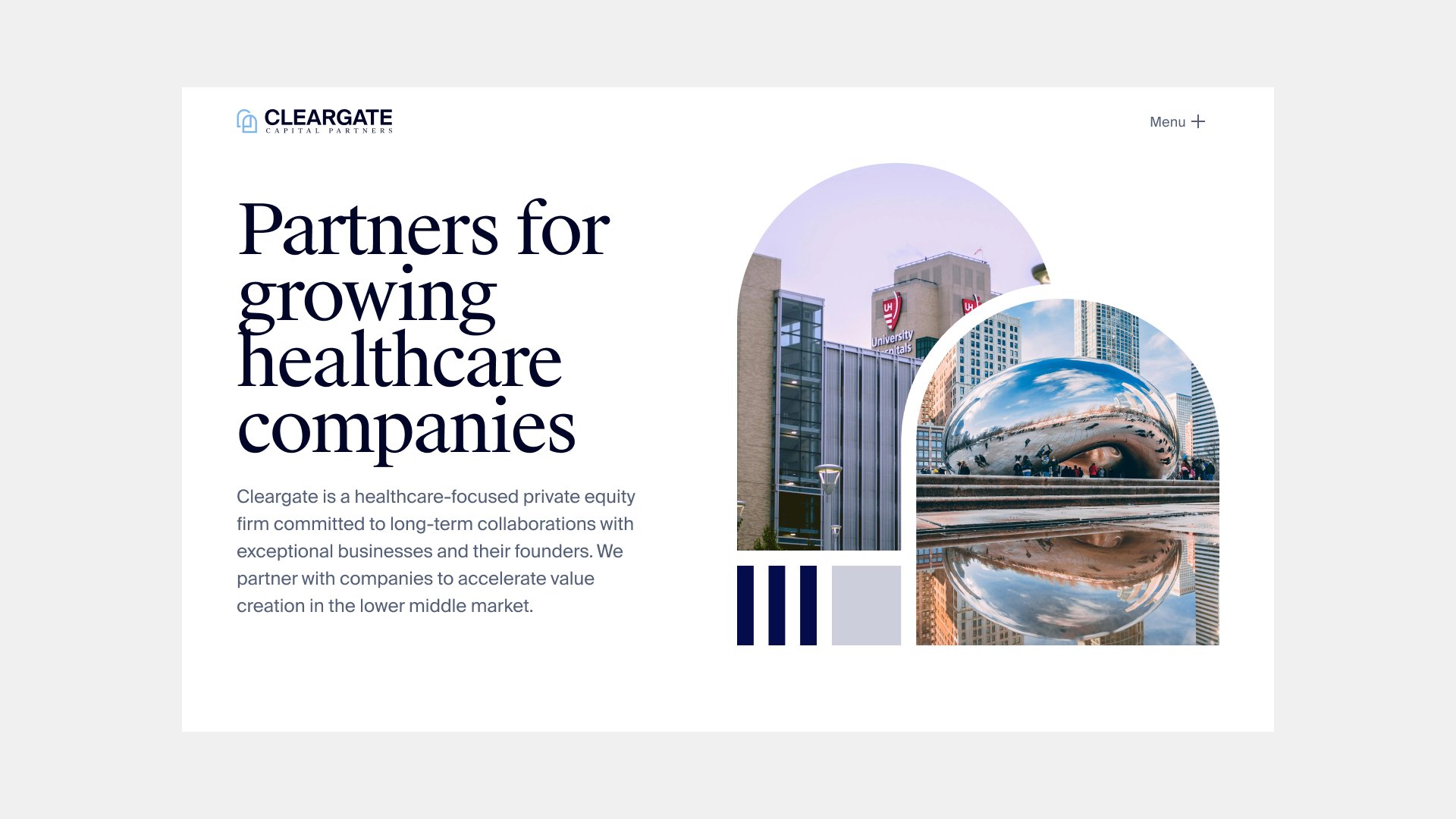 Cleargate website design shown across desktop and mobile screens