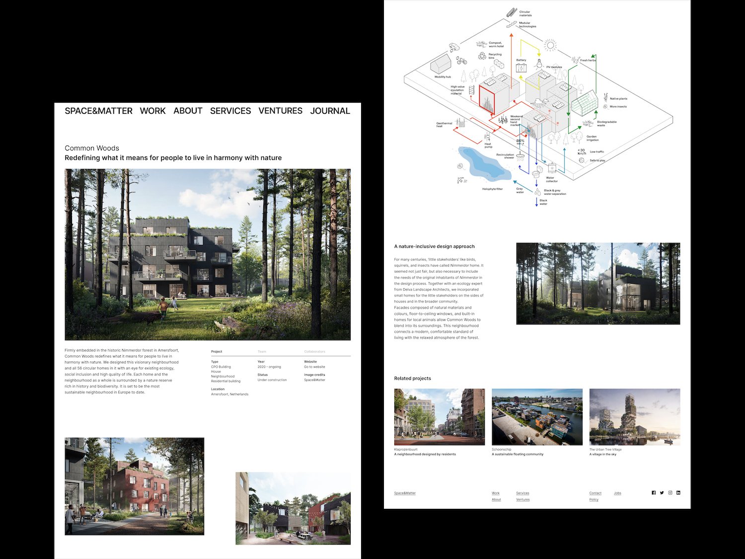 Space&Matter project case study with woodland building photos