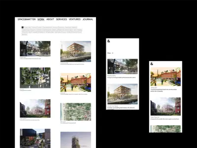 Space&Matter work page showing a grid of architecture projects – space-and-matter