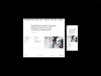Space&Matter contact page with Amsterdam studio office photo – space-and-matter