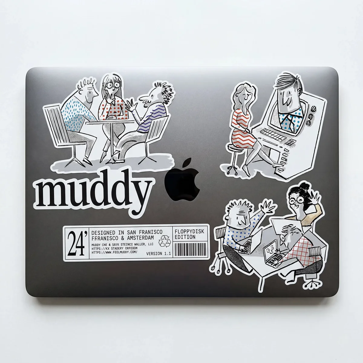 muddy – Muddy stickers on a macbook