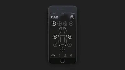 Volvo App car control screen with lock icons around a vehicle outline – volvo