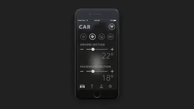 Volvo App climate screen with driver and passenger temperature sliders – volvo